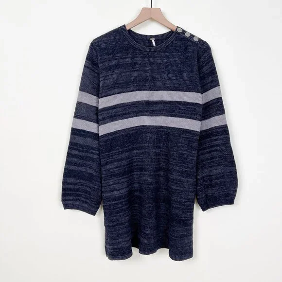 Free People Oversized Knit Sweater Dress Mini Long Balloon Sleeve Loose Slouchy - Picture 8 of 8